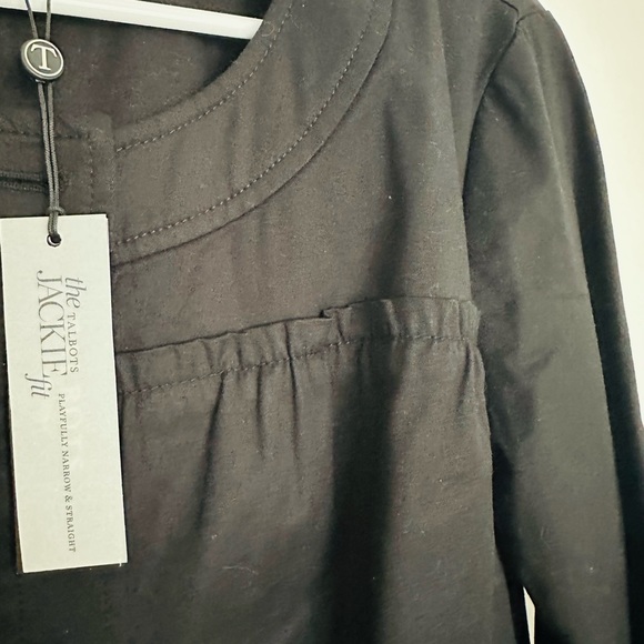 NWT Talbots Womens Jacket Blazer Button Front Round Neck Black Size 14 - Picture 8 of 8